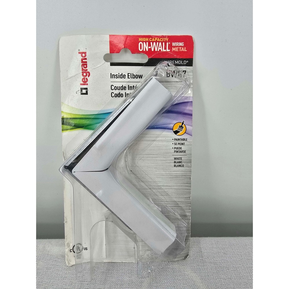 Legrand Wiremold BWH7 Inside Elbow High Capacity On-Wall Wiring Metal White